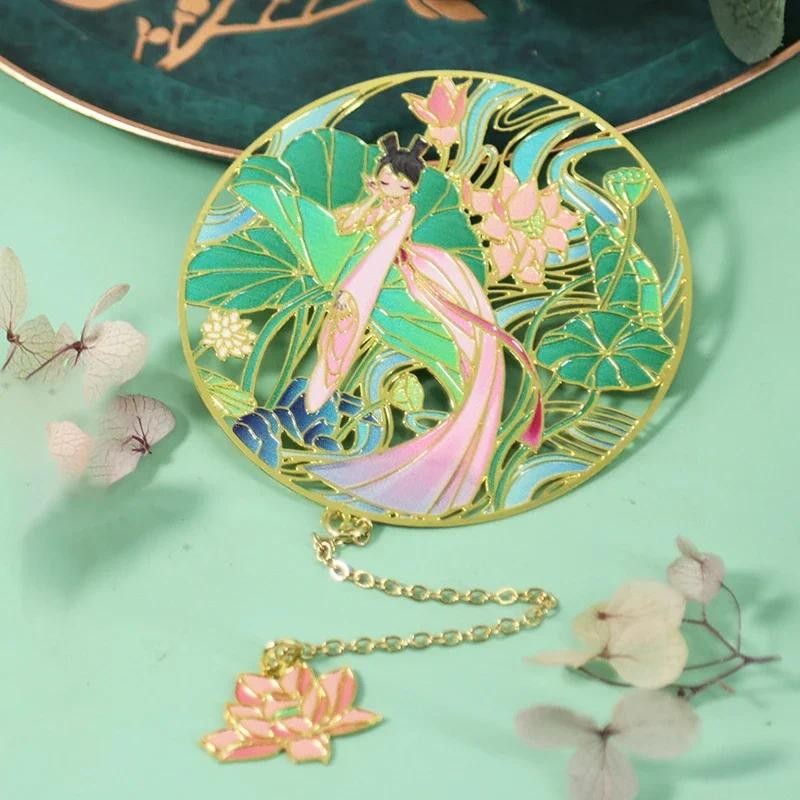 

Chinese Design Brass Art Culture Book Clip Teachers'day Pendant Supply Student Delicate Simple Brass Pendant Bookmarks