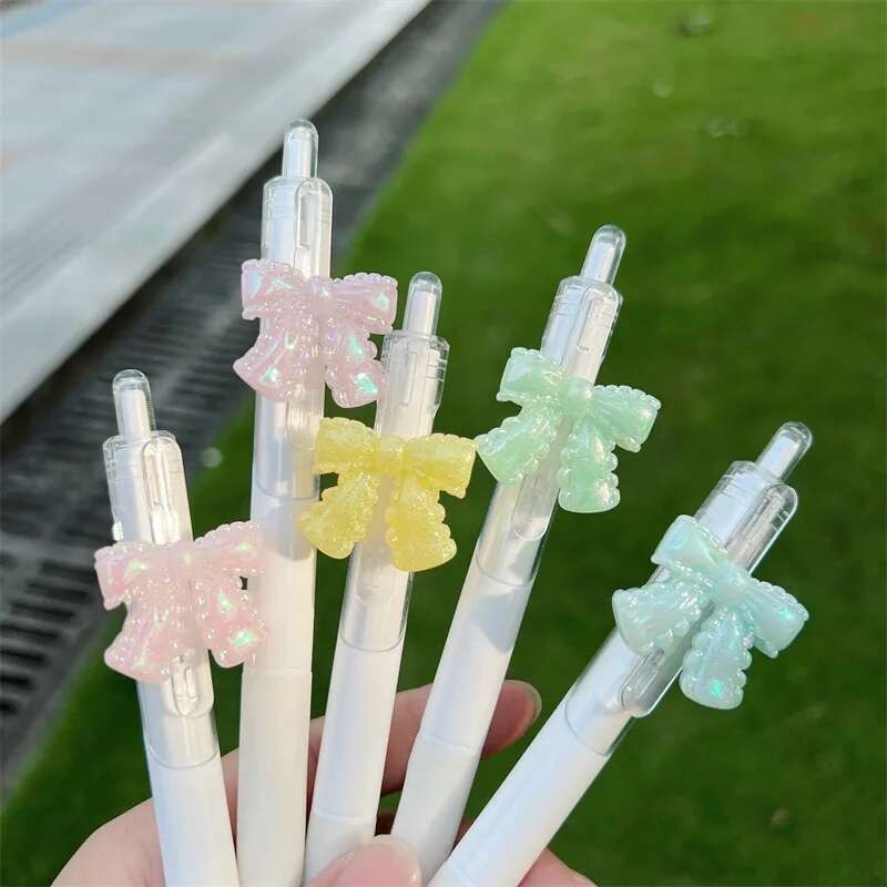 

1 Piece Lytwtw's Cute Bow Gel Pen Creative Press Office Sool Supplies Stationery Kawaii Funny Pens