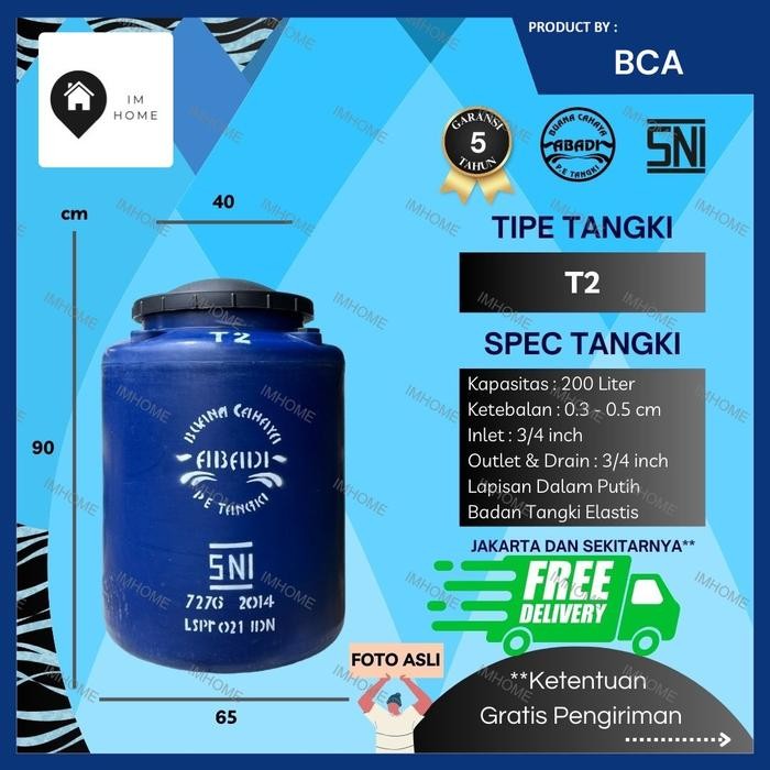 Tangki / Toren Air BCA 250 Liter T250 Murah Tangki 200 Liter Kecil