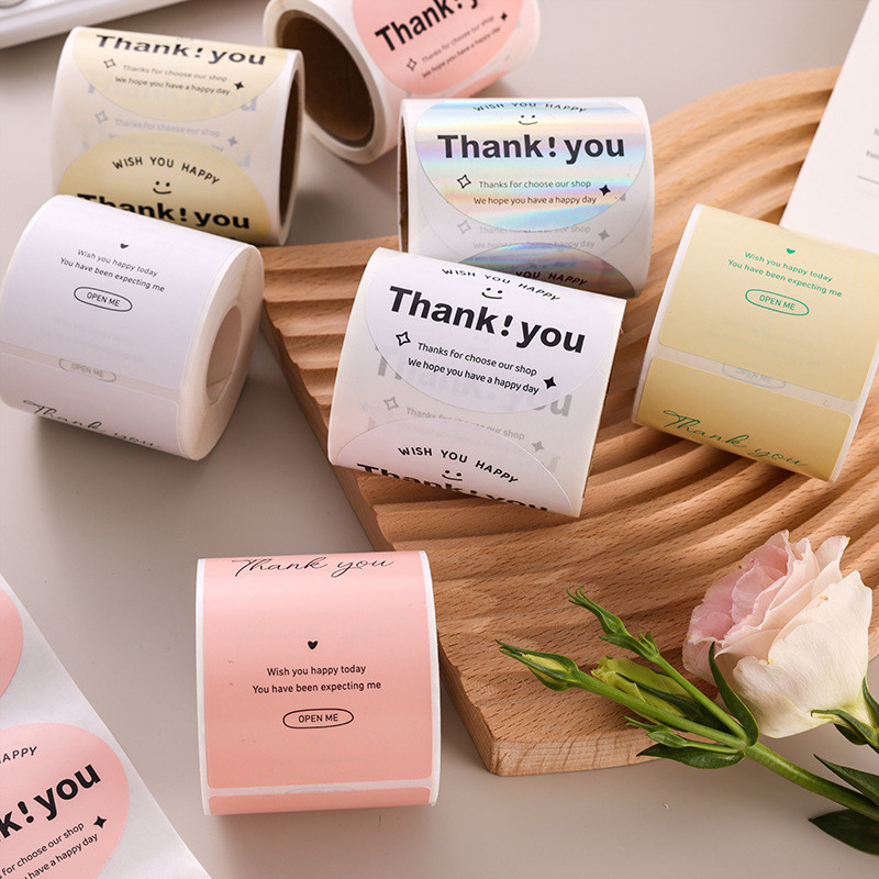 

Thank you stickers/labels Cake Bakery label commercial purposes Sealing Paper Sticker /gift packaging