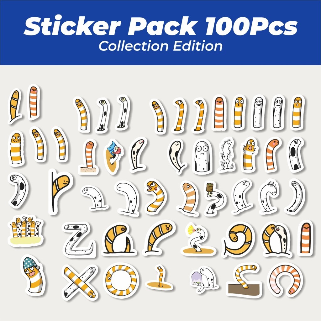 

Hot Sticker Hewan Belut Lucu Anti Air Stikers Berperekat Waterproof Sticker Decal Buat Motor Helm Buku Journal Koper Casing HP Laptop Botol Minum