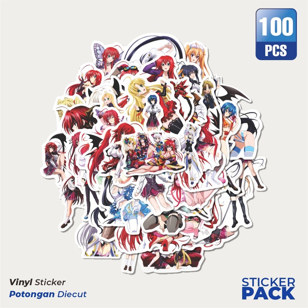 

100 PCS STIKER Anime High School DxD (Haisukūru Dī Dī) Waterproof Aesthetic- Untuk Laptop, Motor, dan Helm - Paper Stationery Pack