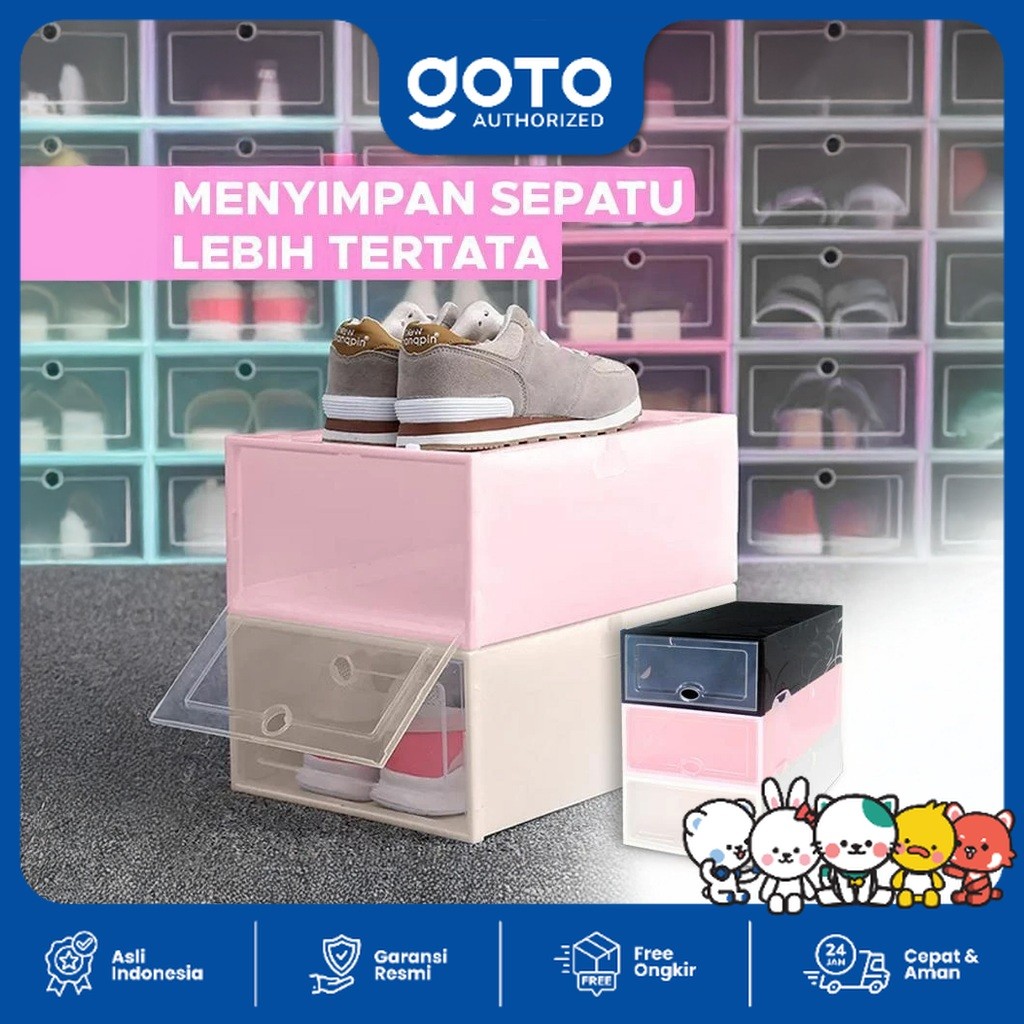 Goto Stacko Kotak Sepatu Lipat Storage Shoe Box Portable
