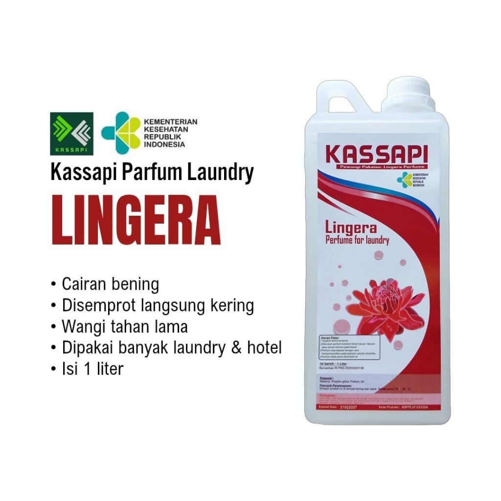 Kassapi Parfum Laundry Lingera - Pewangi Laundry Kassapi Aroma Lingera 1 Liter