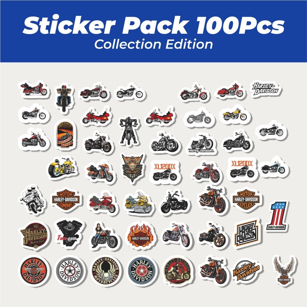 

Hot Stiker Motor Harley Davidson Lucu Anti Air Stikers Berperekat Waterproof Sticker Decal Buat Motor Helm Buku Journal Koper Casing HP Laptop Botol Minum