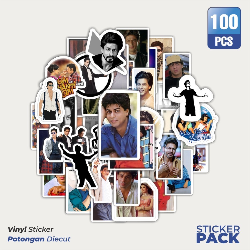 

Stiker Vinyl Stiker Shah Rukh Khan Waterproof Aesthetic- Untuk Laptop, Motor, dan Helm - Paper Stationery Pack