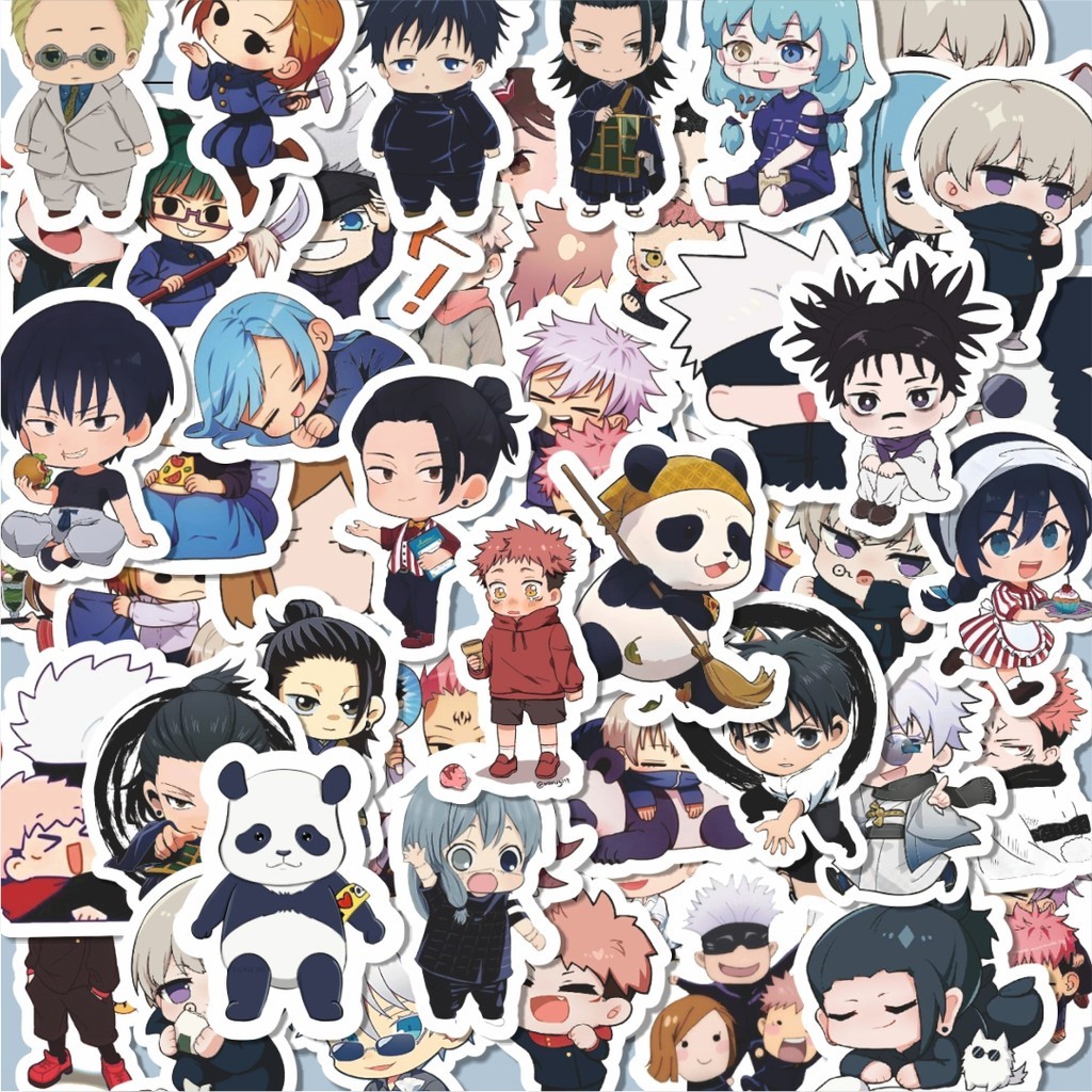 

100PCS Lucu Stiker Anime Jujutsu Kaisen Imut Versi 2 Stiker Aesthetic Stiker Anti Air Stikers Berperekat Waterproof sticker decal buat Motor Helm Buku Journal Koper Casing HP Laptop Botol Minum Hadiah anak