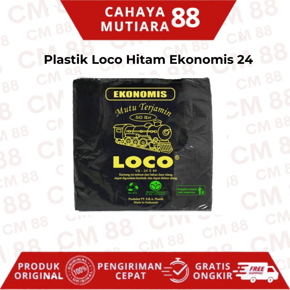 

Kantong Plastil/Kresek/Plastic Bag Hitam Tipis Ekonomis 24 Loco (Pak)