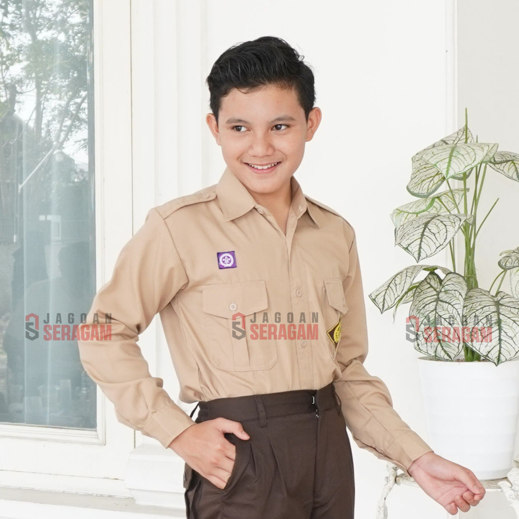 

JAGOAN SERAGAM Baju Penggalang SD SMP SMA Putra Putri Anak Laki Laki Kemeja Seragam Sekolah Penggalang Panjang Saku Dua