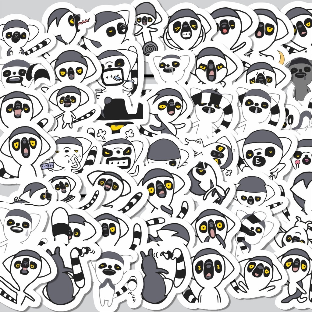 

Stiker Cutting Pack Hewan Lemur Isi 100Pcs Series Aesthetic Lucu Keren Untuk Koper Bahan Vynil