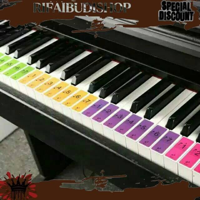 

VIRAALL Sticker piano keyboard Stiker label piano warna warni 88 key stiker tuts piano SP88Color KREISLER