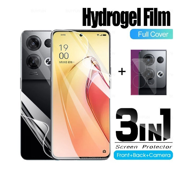3In1 Hydrogel Oppo Reno 8 4G / 5G / Z 5G / Pro 5G Hydrogel Depan & Belakang+Camera 3In1