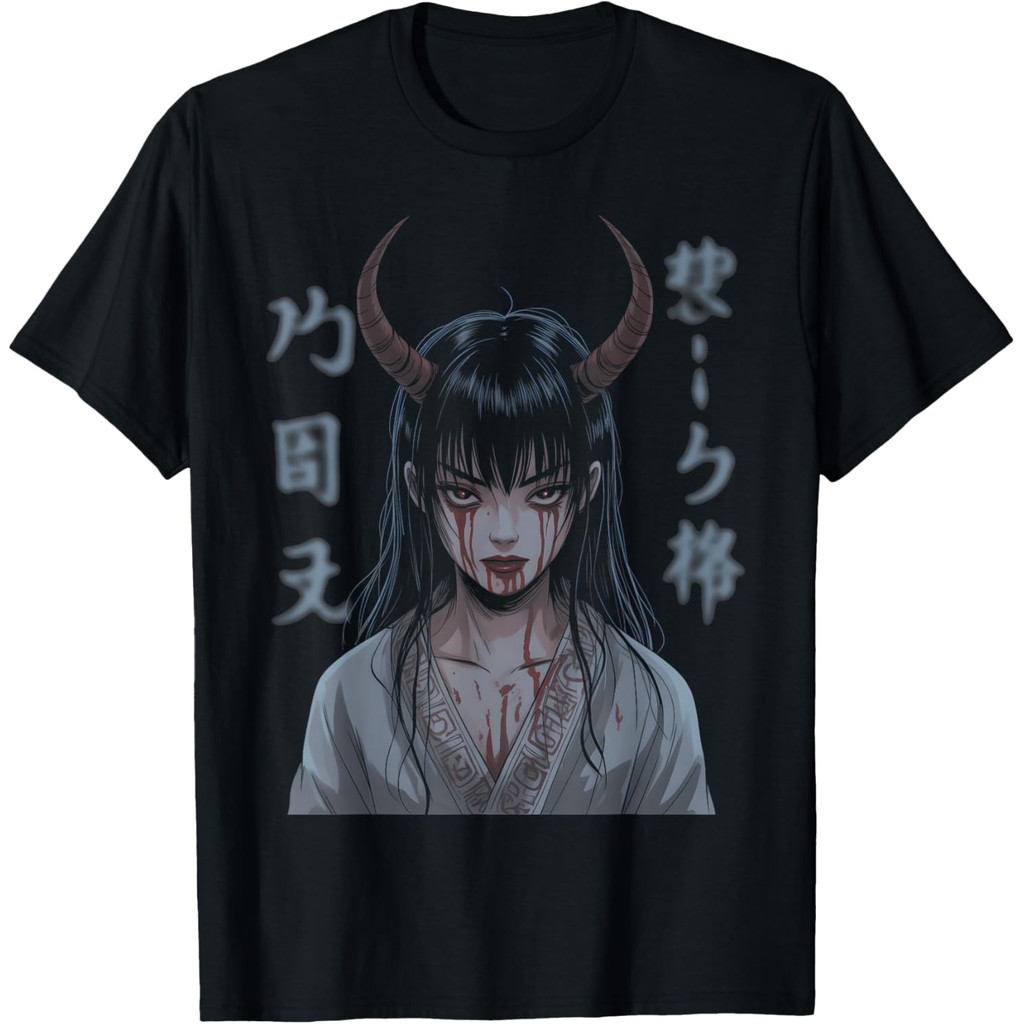 Horror Anime Manga Japanese Creepy Kawaii Goth Grunge Waifu T-Shirt COD
