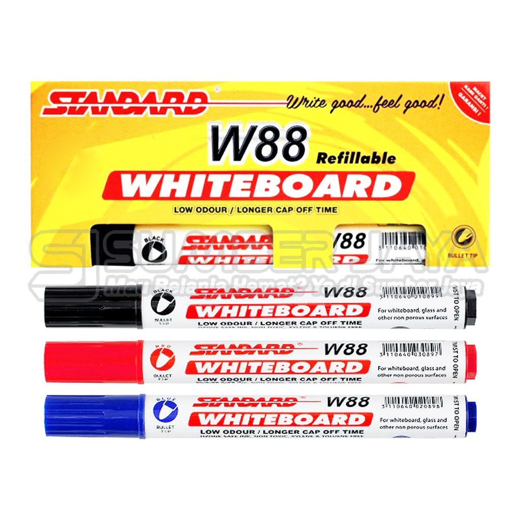 

Spidol Whiteboard Marker STANDARD W-88 Spidol Papan Tulis STANDARD W-88 1 Pcs Bisa Dihapus