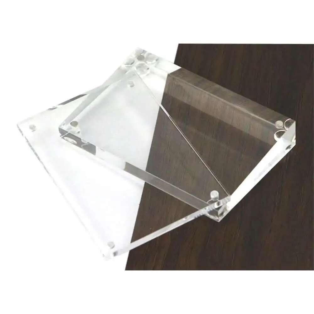 

1pcs Acrylic Block Frame Magnetic Business Name Card Holder Price Tag Display Desk Sign Holder Stand Table Paper Picture Frame