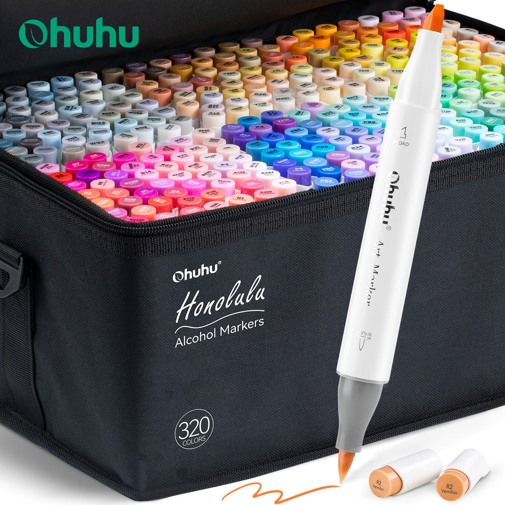 

Ohuhu Honolulu 320 Colors Marker Pen Set Alcohol Art Markers Refillable Dual Tips Sketching Drawing Manga School Art Supplies