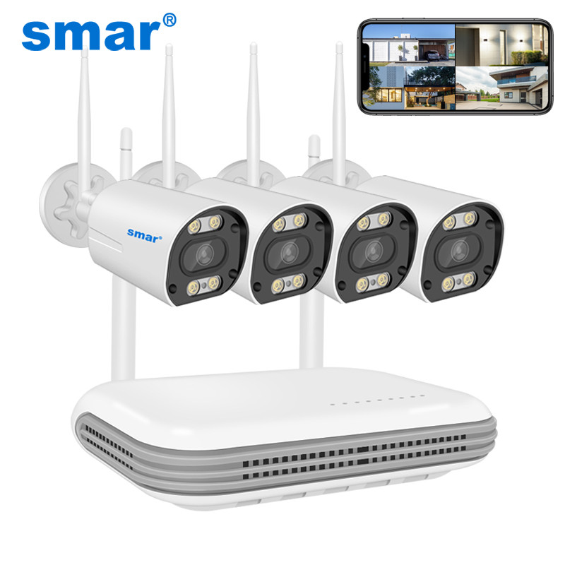 Smar Wireless CCTV System Wifi Camera Kit 5MP HD Security Camera Audio AI Face Detect IP 8  NVR Vide