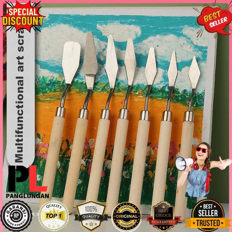 

JOWOART Pisau Palet Lukis Cat Akrilik Painting Scraper Knife 7 PCS - JW7