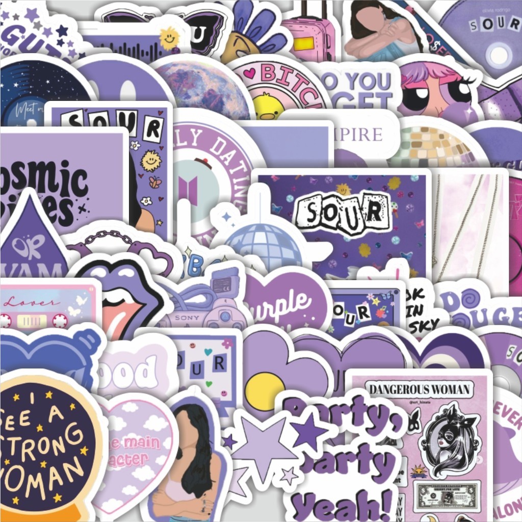 

Stiker Cutting Pack Stiker Aesthetic Purple/Ungu Isi 100Pcs Series Aesthetic Lucu Keren Untuk Koper Bahan Vynil