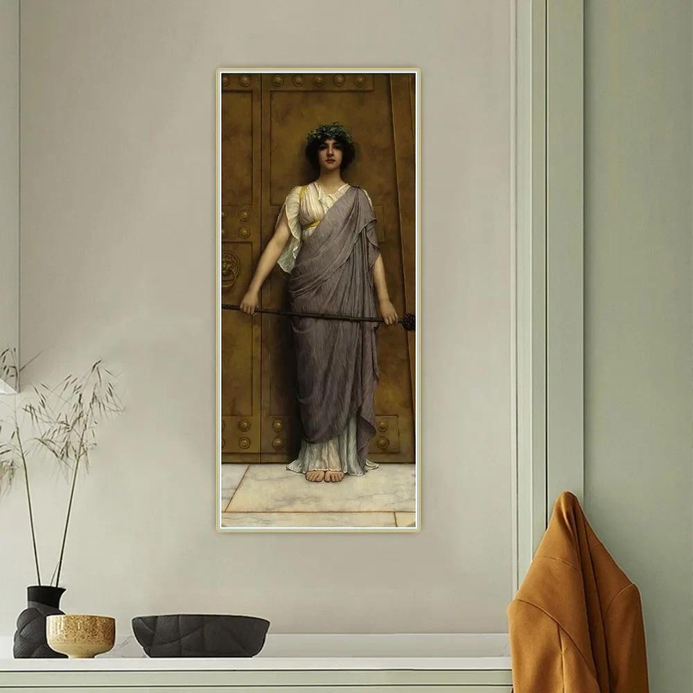 

John William Godward "At the Gate of the Temple (1898)" Classical Canvas Oil Painting Aesthetics Picture Decor Home Decoration