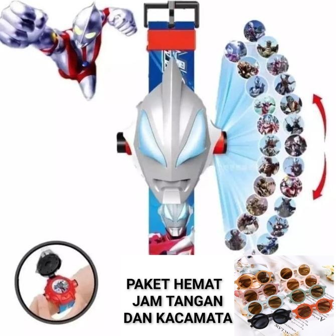 TERMURAH TERMURAH Jam Tangan Anak Proyektor Digital Ultramen BONUS KACAMATA ANAK