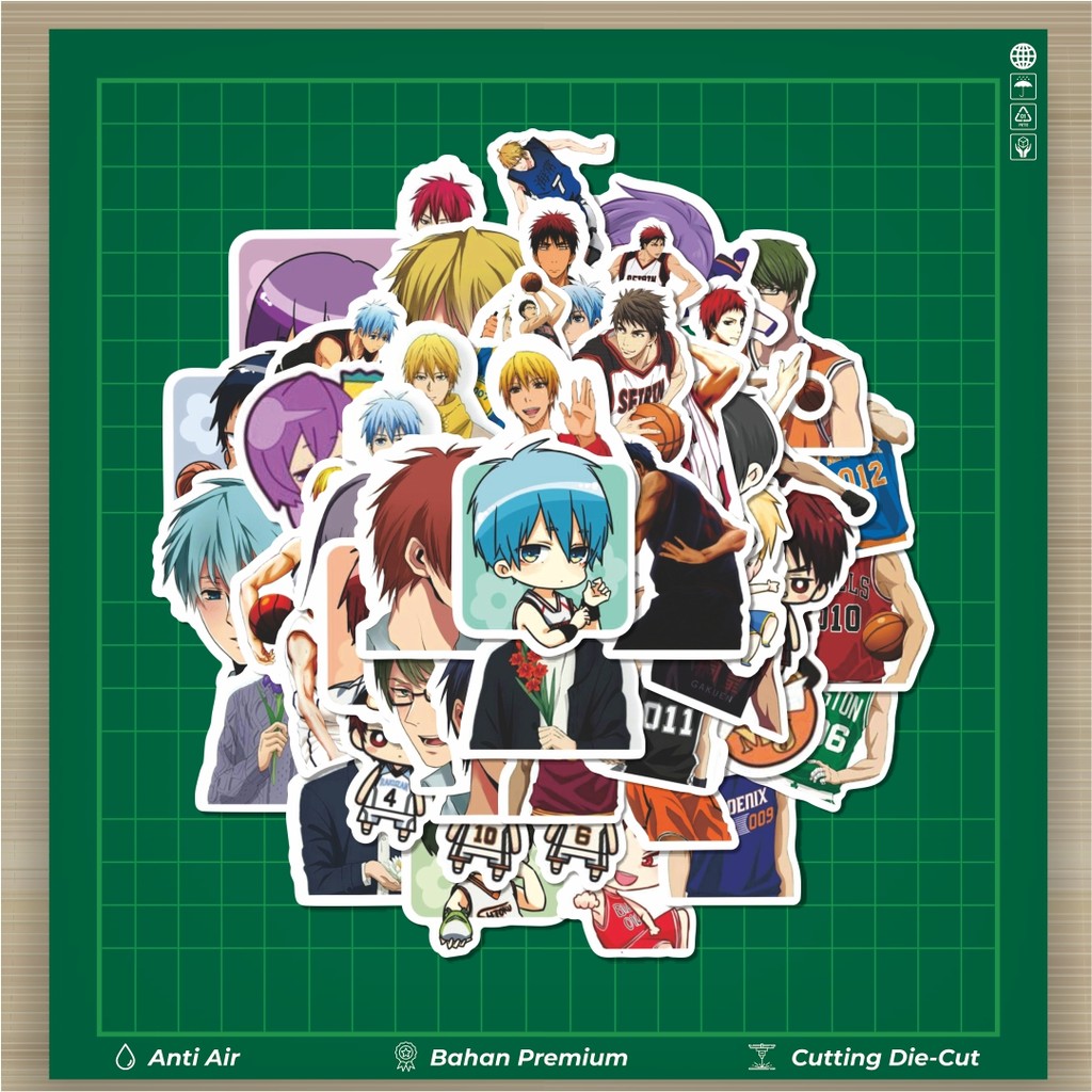 

HOT 50 PCS STIKER Sticker Anime Kuroko's Basketball Sticker Stiker Fashion Cars Decal Dingin Kartu Album Custom Vinyl Anti Air- Sticker Aesthetic Buku Journal Koper Casing HP Tablet Laptop Helm Motor Botol Minum