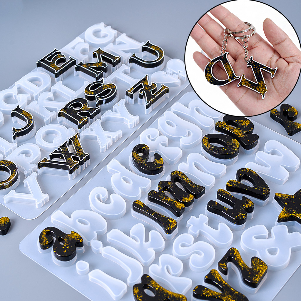

26 English Letter Epoxy Resin Mold DIY Creative Aromatherapy Keychain Pendant Silicone Mold Special Letter Pendant Making Tools
