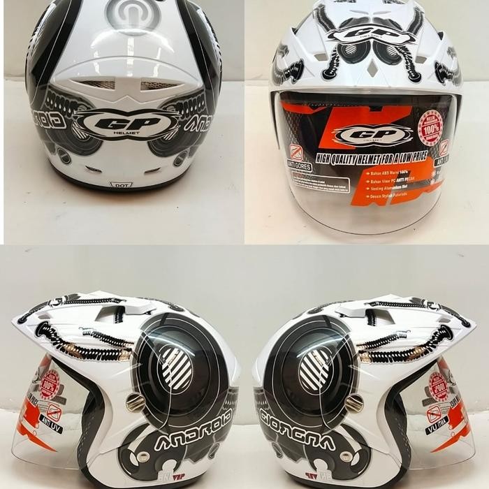 HELM SNI / HELM GP DELTA SOLID - HELM HALF FACE / GP DELTA SERIES - ANDROIDWHITESILVER