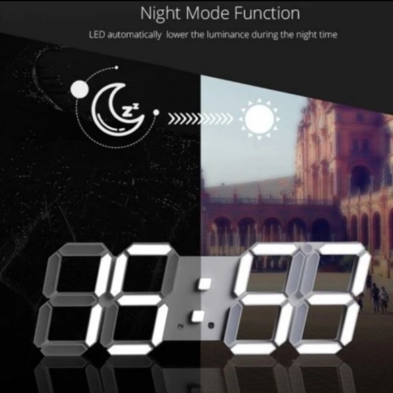 JAM DINDING DIGITAL LED 3D DIGITAL CLOCK 3D ALARM JAM DINDING ESTETIK JAM MEJA