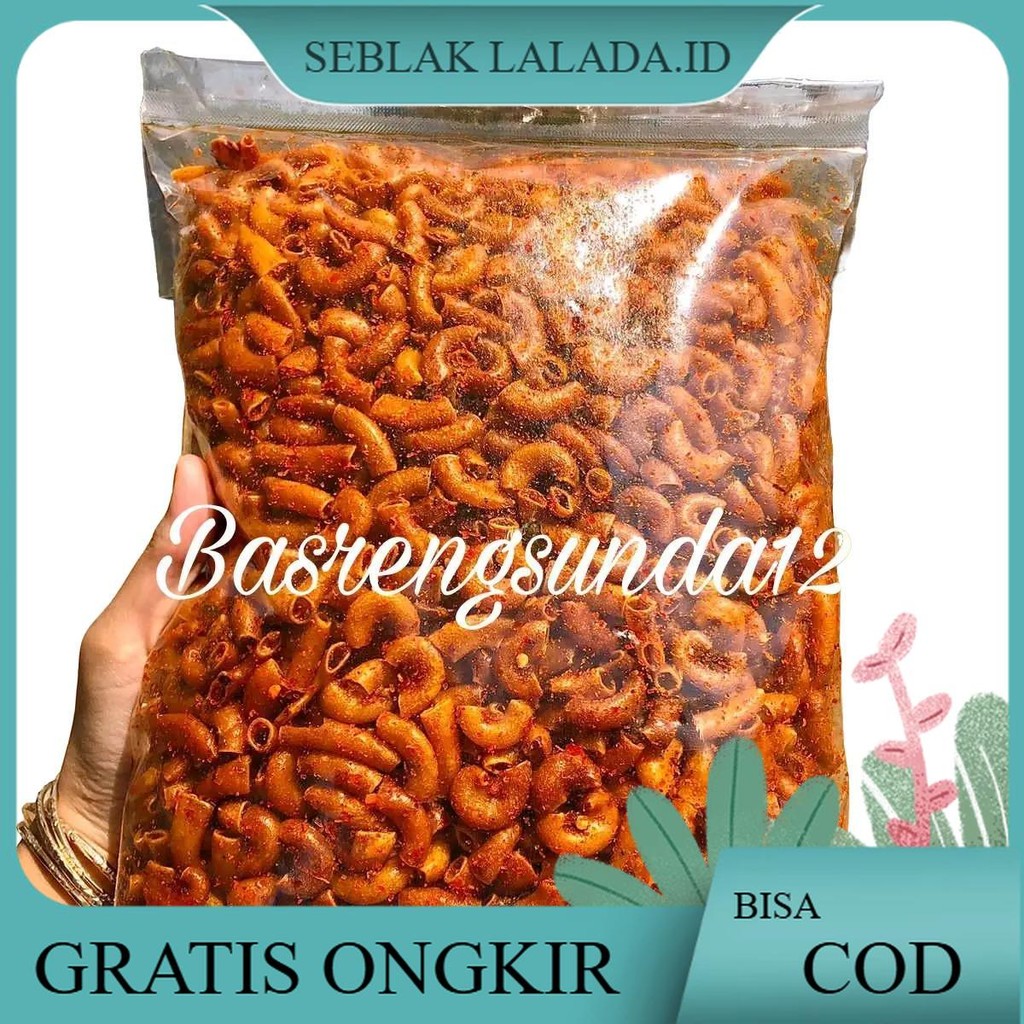 

[Beli Lokal] Makroni kriuk Extra Pedas Daun jeruk isi 1 kg cemilan instan Food Snacks Goreng Kerupuk Kering Camilan