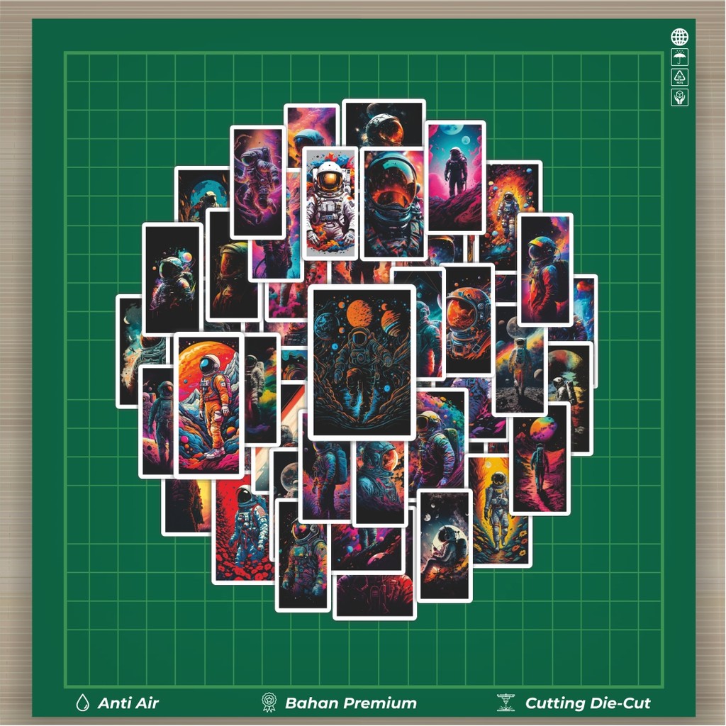 

HOT 50 PCS STIKER Stiker Astronot V2 Stiker Fashion Cars Decal Dingin Kartu Album Custom Vinyl Anti Air- Sticker Aesthetic Buku Journal Koper Casing HP Tablet Laptop Helm Motor Botol Minum