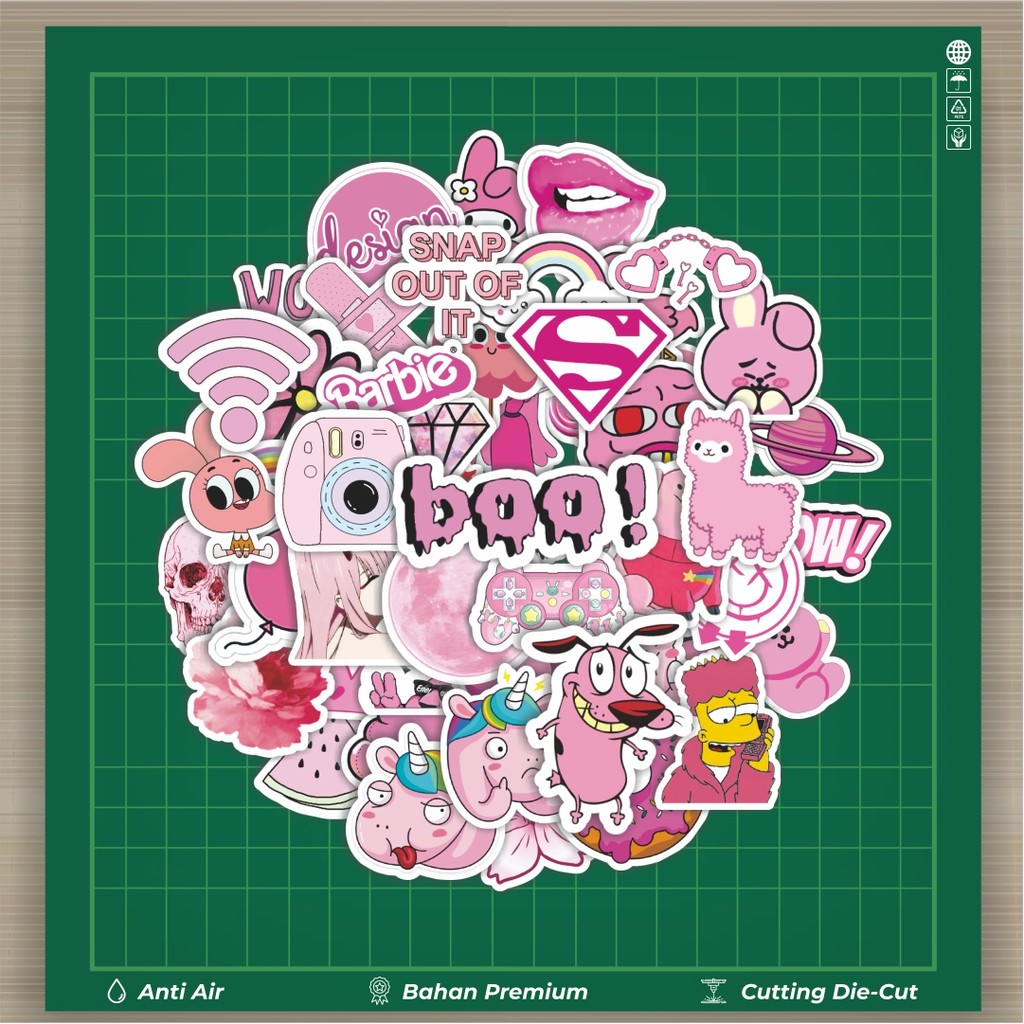 

HOT 50 PCS STIKER Stiker Pink Aesthetic Pinterest V5 Stiker Fashion Cars Decal Dingin Kartu Album Custom Vinyl Anti Air- Sticker Aesthetic Buku Journal Koper Casing HP Tablet Laptop Helm Motor Botol Minum