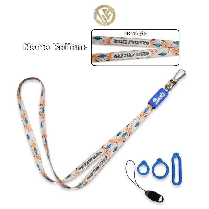 

Lanyard Besti Costum Nama / Lanyard Hp Free 3 Oring / Lanyard Couple - Sapi