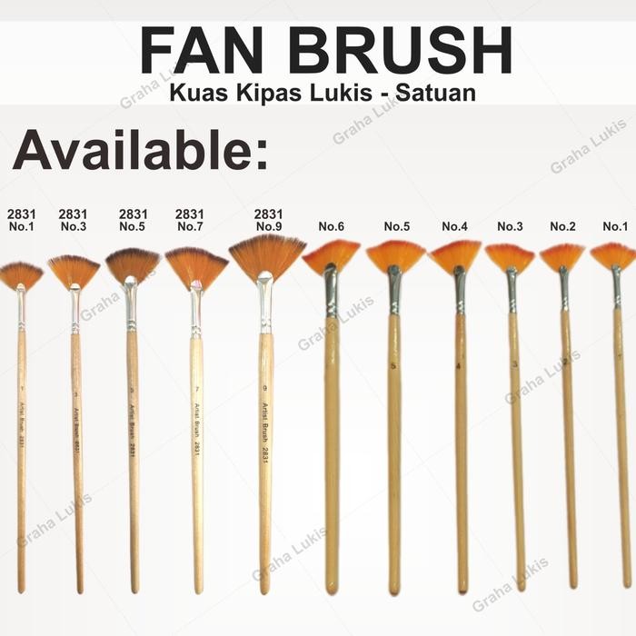 

Fan Brush / Kuas Kipas - Kuas Lukis SATUAN - 2831 - No.7