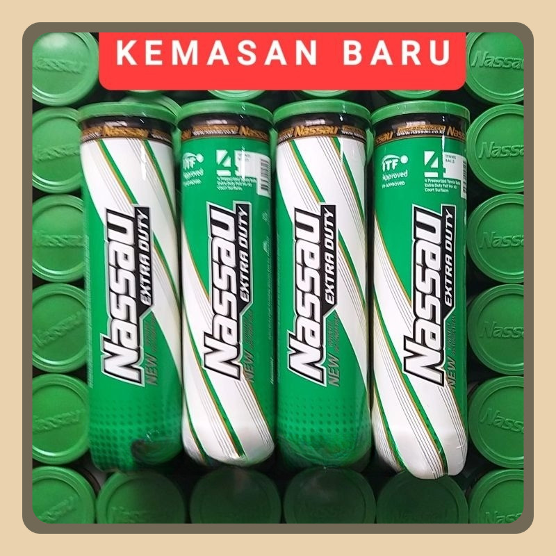 Bola Tenis NASSAU Extra Duty / NASSAU Hijau isi 4 - ORI