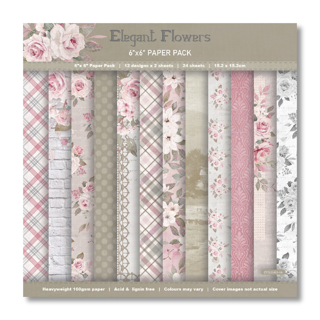 

Elagant flower style Scrapbooking paper pack of 24 sheets handmade craft paper craft Background pad