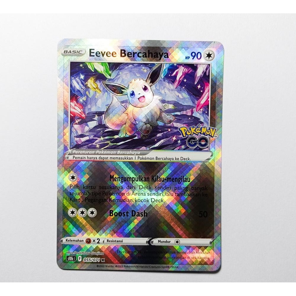 Eevee Bercahaya K 055/071 S10b Pokemon Go Kartu Pokemon TCG Original Indonesia