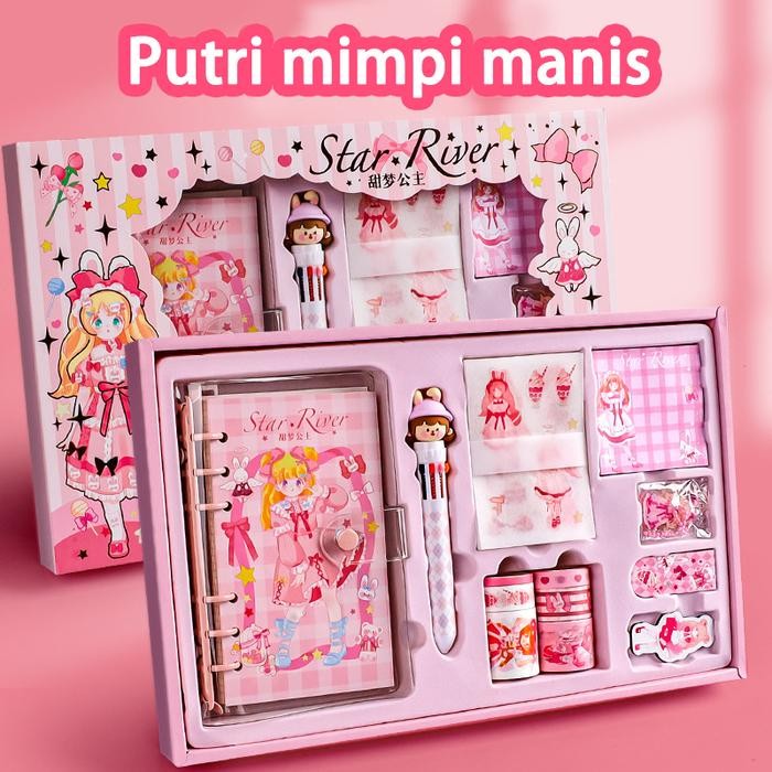

READY Stiker Lucu Cute diary book 5 in 1 Set Box Tema Kartun Stiker Label - 002