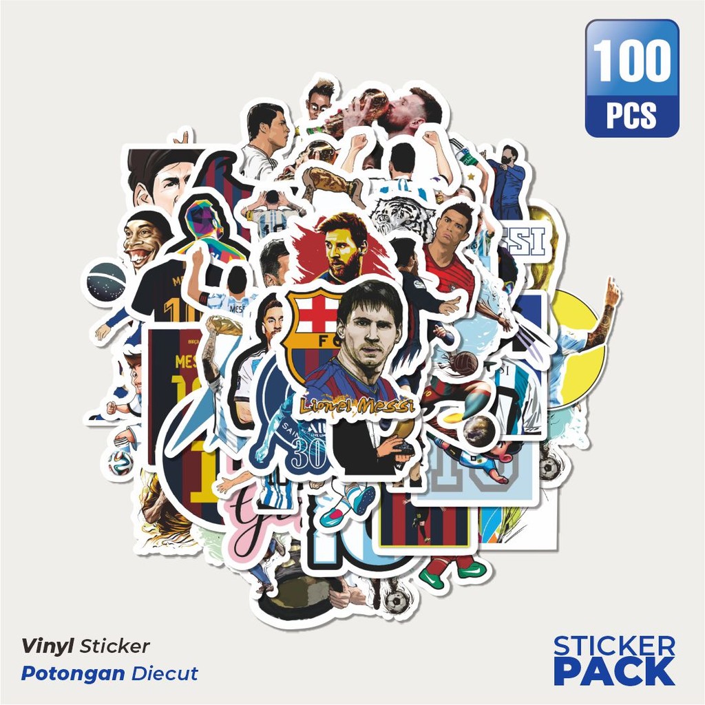 

Super Hemat! 100 PCS Stiker Superstar Sepakbola Waterproof Aesthetic- Untuk Laptop, Motor, dan Helm - Paper Stationery Pack