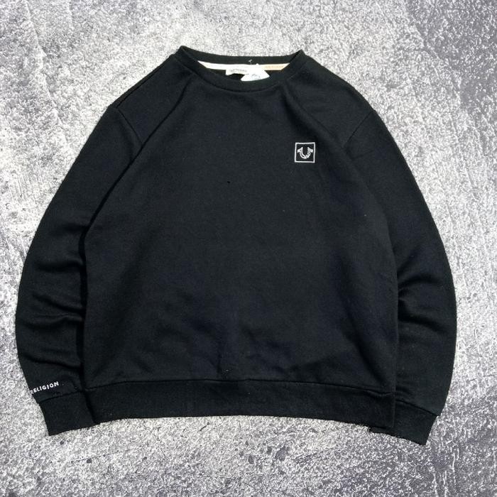 Jaket sweater crewneck TRUE RELIGION center logo bordir bagus size xl