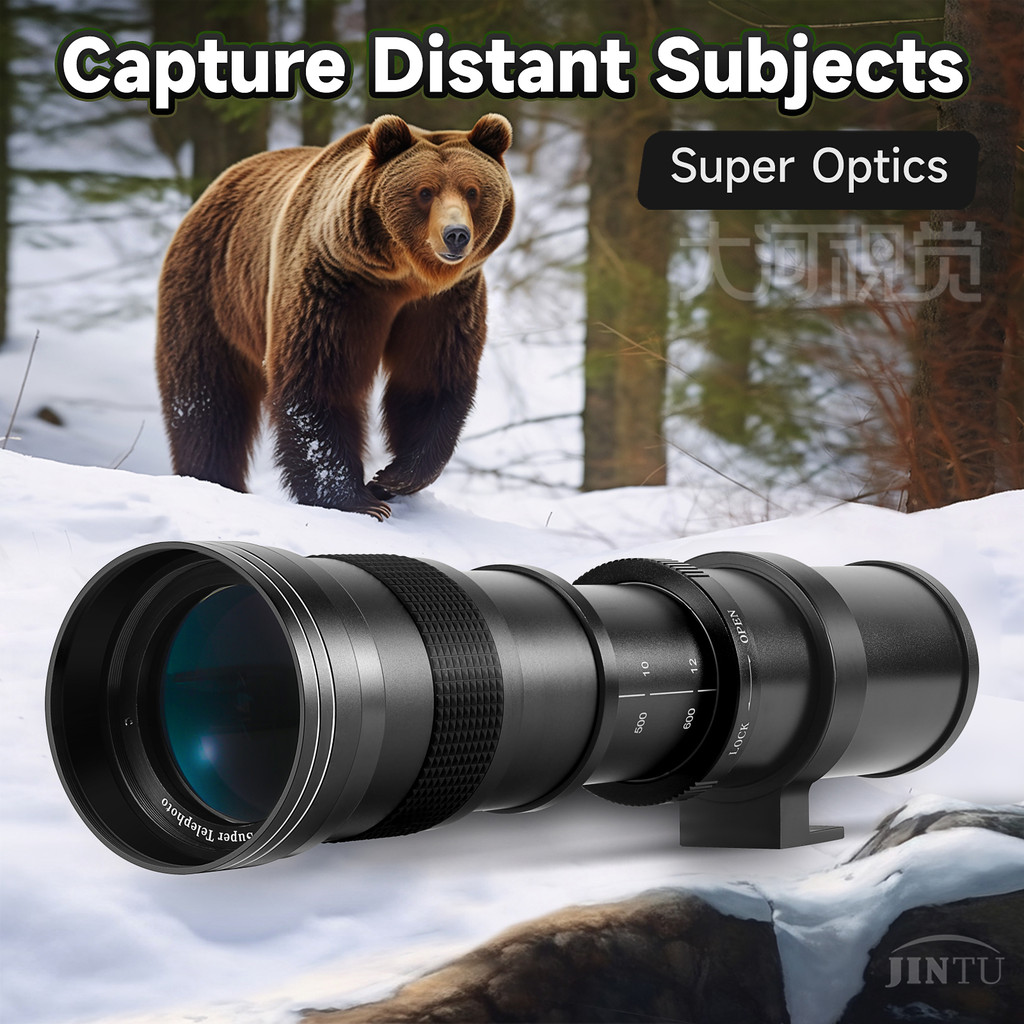 JINTU camera Lens 420-800mm F/8.3-16 Telephoto Zoom Lens for Sony A500 A380 A330 A900 A230 A200 A100