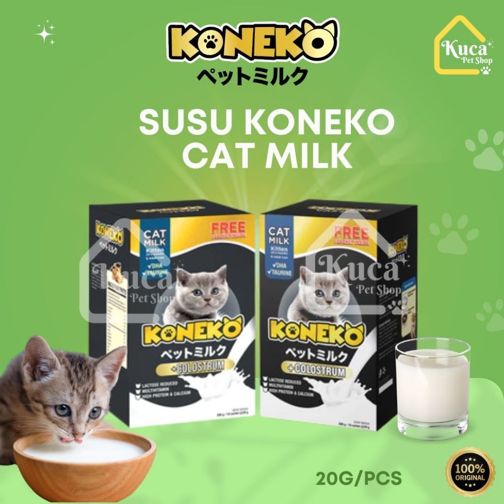 Koneko Susu Kucing Milk Cat 20g Susu Kucing Rendah Laktosa Milk Cat Koneko 20g Susu Kucing Kitten