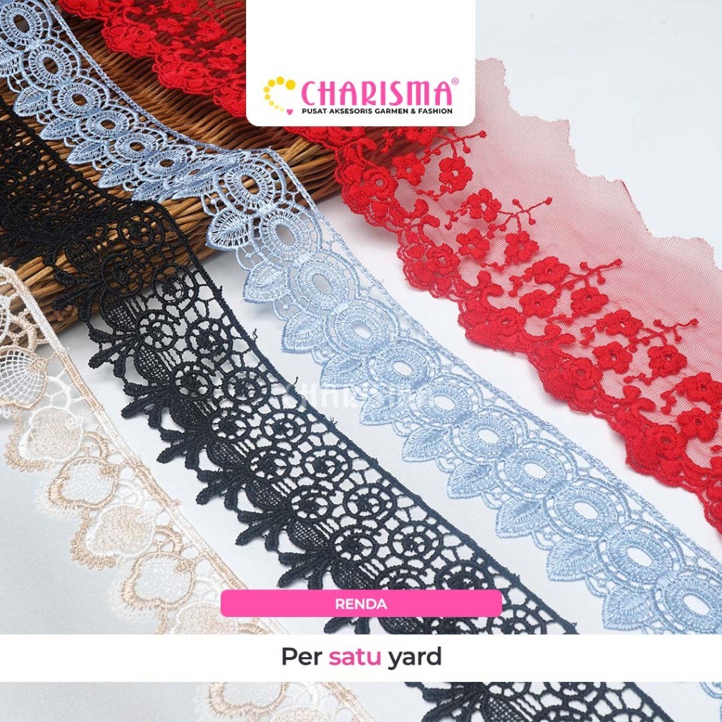 Charisma Renda Pinggir - Renda Pinggir Bordir / Harga Per Yard