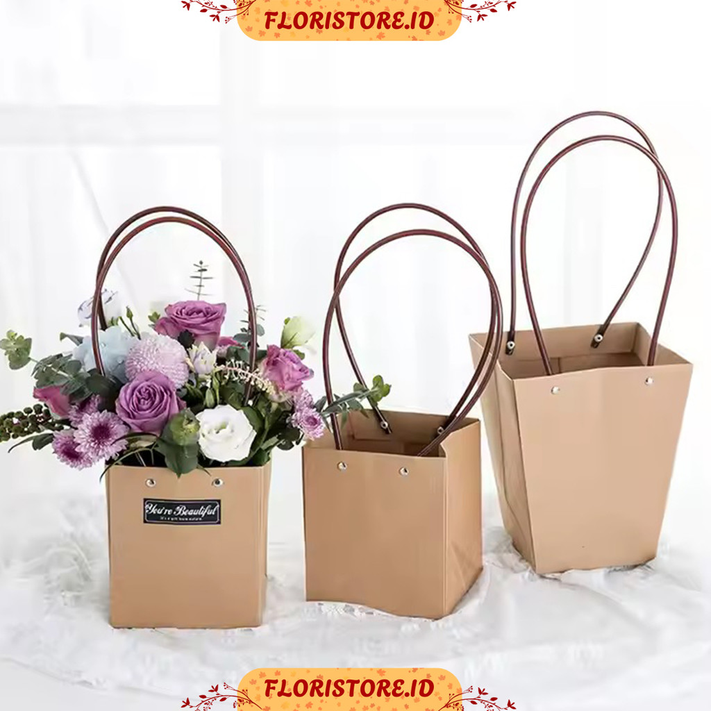 

SQUARE SHAPE PAPER BAG / KERANJANG BUKET BUNGA / AKSESORIS BUKET / FLORIST BAG SUPPLY / FLOWER BASKET / PAPER BAG
