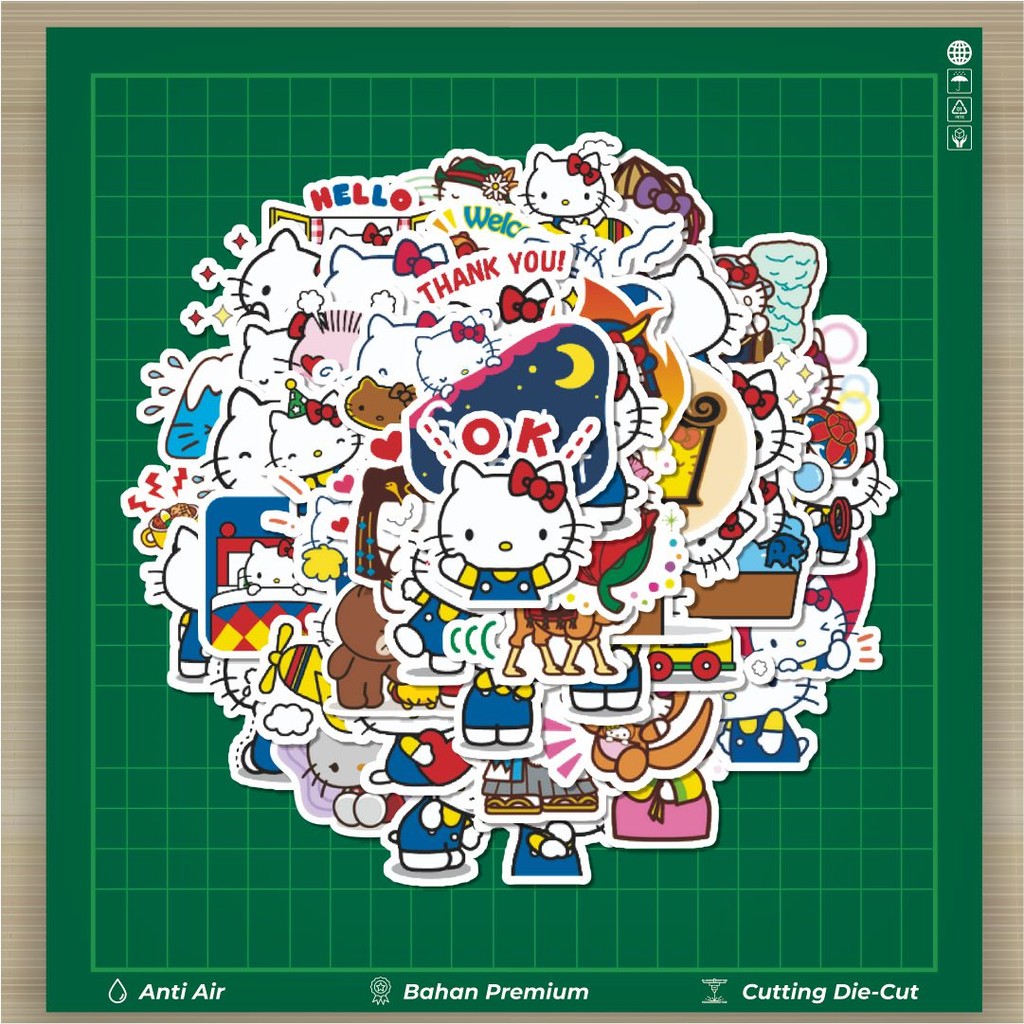 

HOT 50 PCS STIKER Stiker Kartun Hello Kitty V8 Stiker Fashion Cars Decal Dingin Kartu Album Custom Vinyl Anti Air- Sticker Aesthetic Buku Journal Koper Casing HP Tablet Laptop Helm Motor Botol Minum