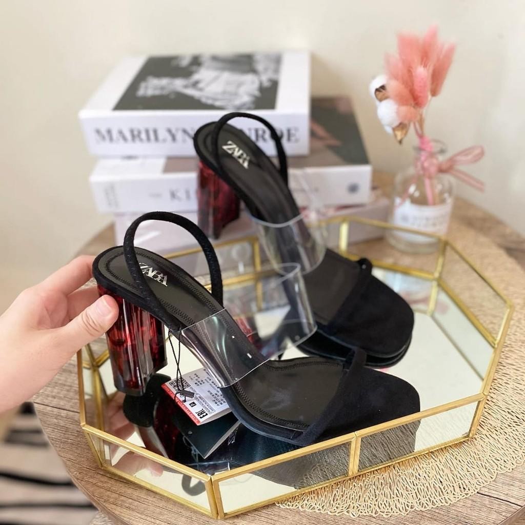 Sepatu wanita heels 9 cm kaca, Z4R4 Leopard ZS821