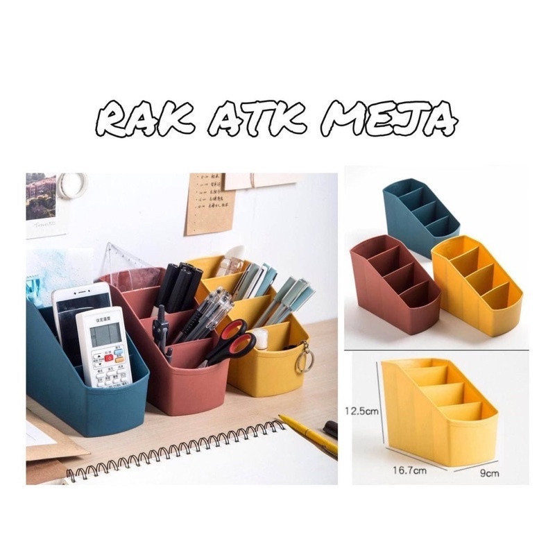 HKS GROSIR Rak Meja Tempat Alat Tulis 4 Sekat / Rak Organizer Tempat Penyimpanan ATK Pena Pensil Pul