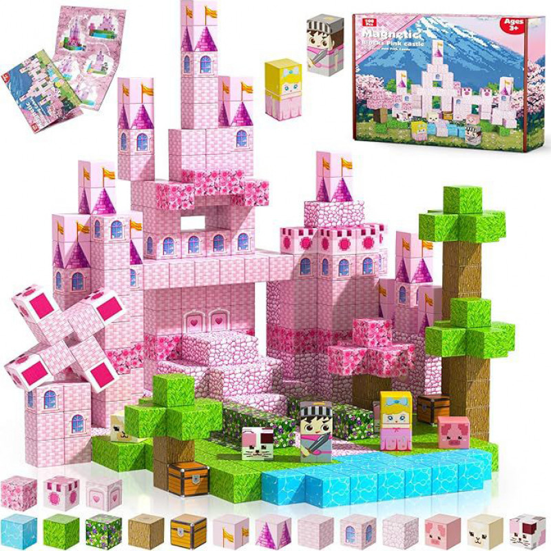 60 PCS ~150 PCS Mine craft Premium 4D Magnetic Cubes Blok Bangunan Magnetik DIY Castle Assembly Bric