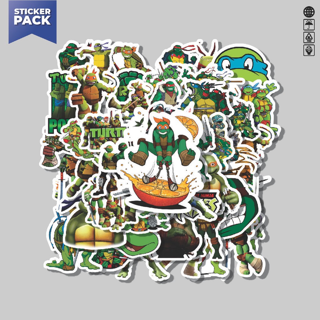 

[100PCS]Stiker Pack Stiker Teenage Mutant Ninja Turtles Series [ Seri Kura Kura Ninja] Aesthetic Vinyl Anti Air Dekorasi Sticker Laptop Buku Journal Koper Helm Casing HP Gitar Helm Skateboard