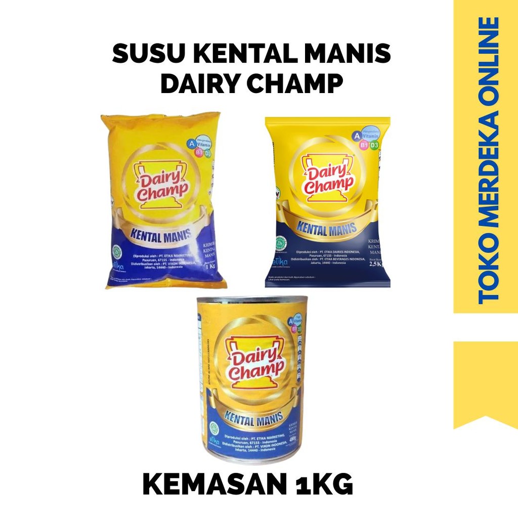 

SUSU KRIMER KENTAL MANIS DAIRY CAMP KEMASAN BANTAL 1 KG DAN 2,5 KG